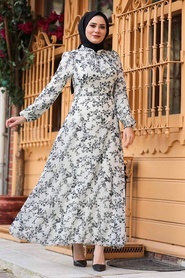 Neva Style - Robe Hijab Noire 28902S - Thumbnail