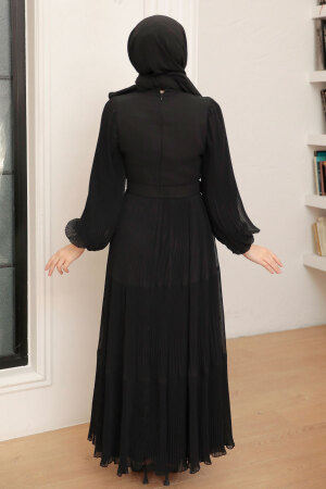 Neva Style - Robe Hijab Noire 3590S - Thumbnail