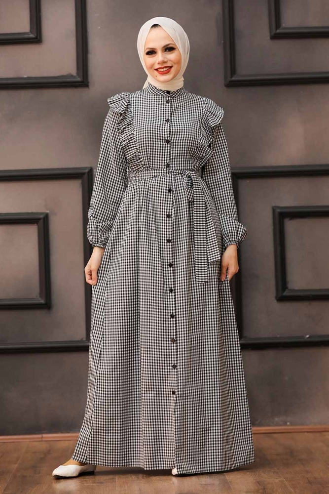 Neva Style - Robe Hijab Noire 43501S - 1