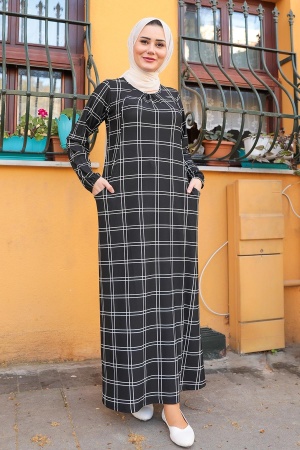 Neva Style - Robe Hijab Noire 65812S - 1