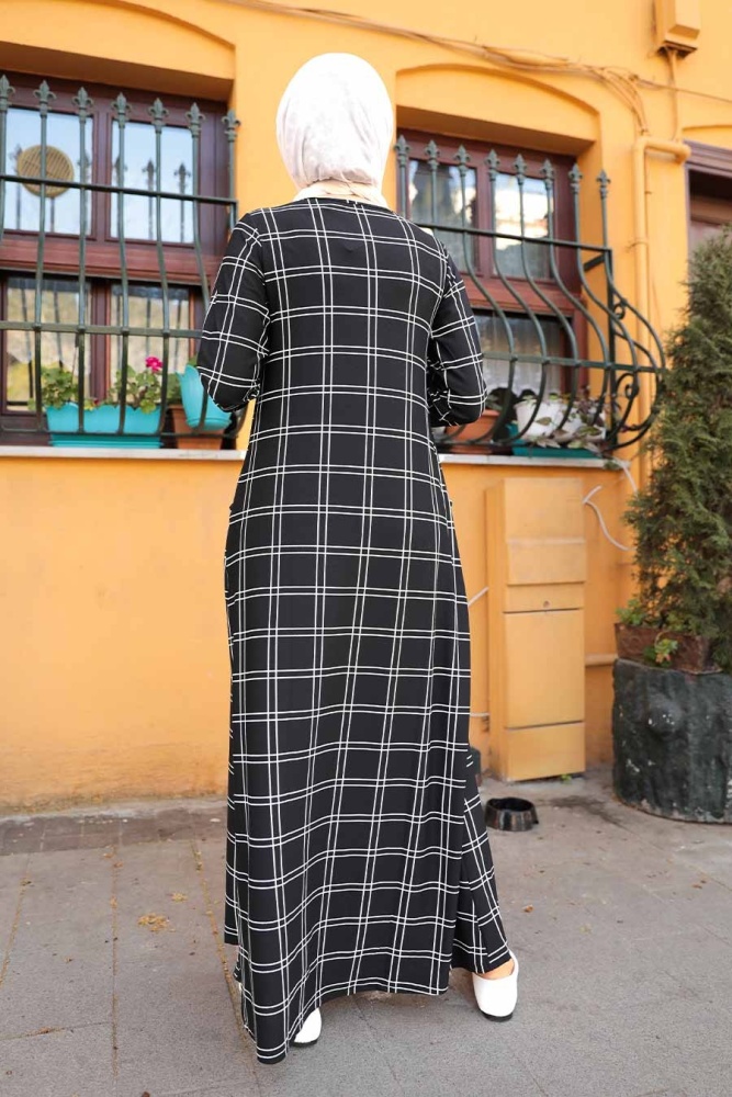 Neva Style - Robe Hijab Noire 65812S - 2