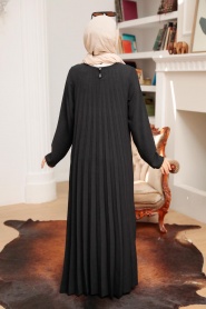 Neva Style - Robe Hijab Noire 76840S - Thumbnail