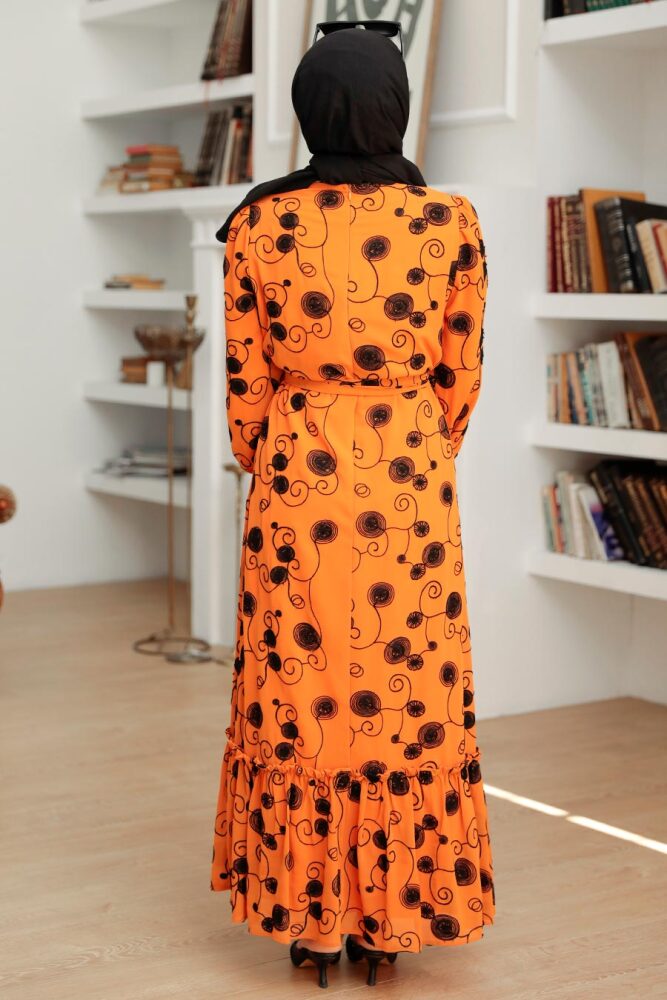 Neva Style - Robe Hijab Orange 13311T - 3