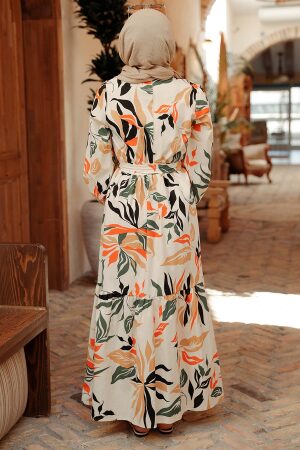 Neva Style - Robe Hijab Orange 2325T - 5