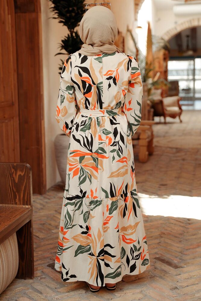 Neva Style - Robe Hijab Orange 2325T - 5