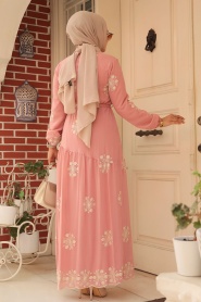 Neva Style - Robe Hijab Poudre 1332PD - Thumbnail