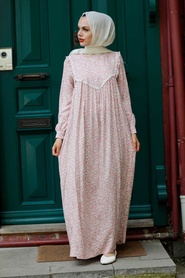 Neva Style - Robe Hijab Poudre 7660PD - Thumbnail