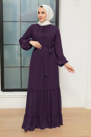 Neva Style - Robe Hijab Prune 5726MU - 1