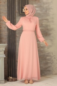 Neva Style - Robe Hijab Rose 2734P - Thumbnail