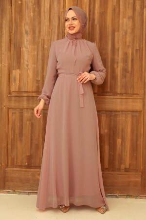Neva Style - Robe Hijab Rose Saumon 27922SMN - 1