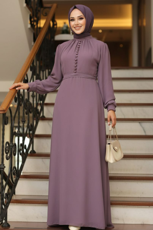 Neva Style - Robe Hijab Rose Séchée 2703GK 