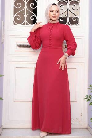 Neva Style - Robe Hijab Rouge 2703K - 2