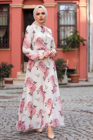 Neva Style - Robe Hijab Rouge 28903K - 2