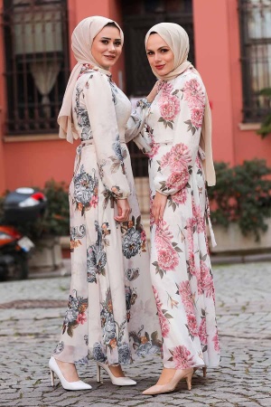 Neva Style - Robe Hijab Rouge 28903K - 4