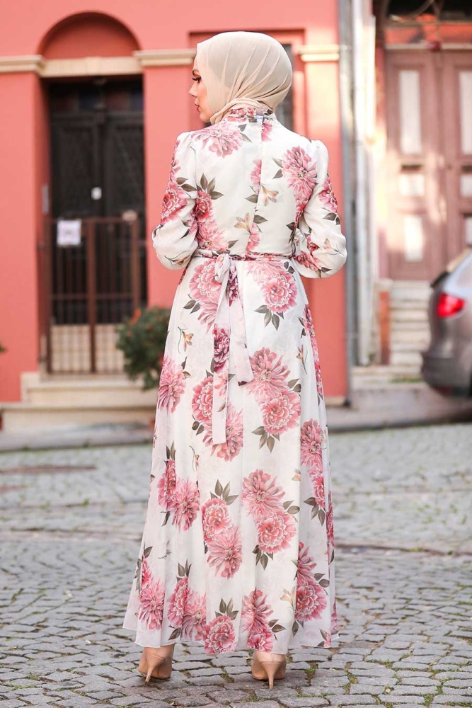 Neva Style - Robe Hijab Rouge 28903K - 5