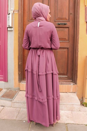 Neva Style - Robe Hijab Séchée Rose Foncé 5523KGK - 2