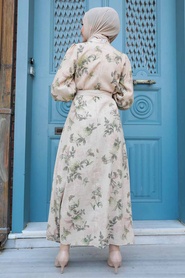 Neva Style - Robe Hijab Vert Huile 123401YY - Thumbnail