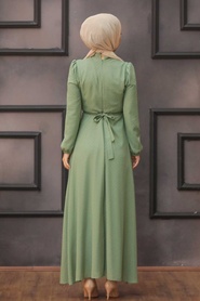 Neva Style - Robe Hijab Verte Ages 2734CY - Thumbnail