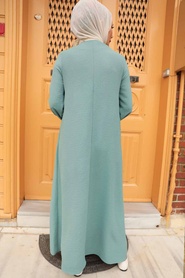 Neva Style - Robe Hijab Verte Ages 4362CY - Thumbnail