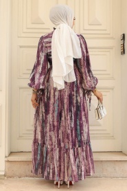 Neva Style - Robe Hijab Violette 12101MOR - Thumbnail