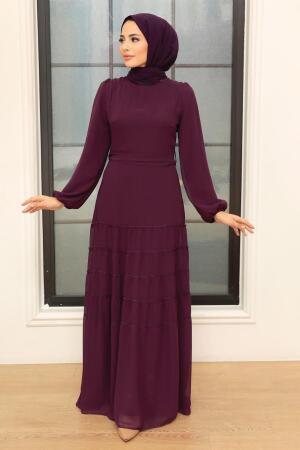 Neva Style - Robe Hijab Violette 5712MOR - 1