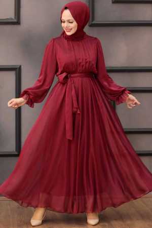 Neva Style -Robe rouge bordeaux 14231BR - 1