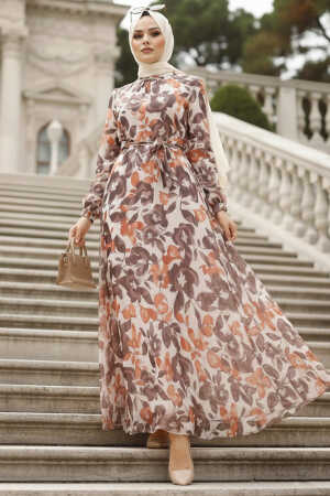 Neva Style - Robe voilée à carreaux 2925KRMT - 1