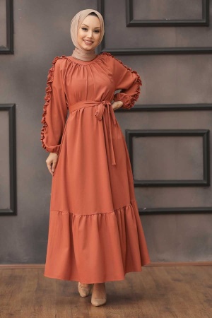 Neva Style - Robe voilée à carreaux 6325KRMT - 1