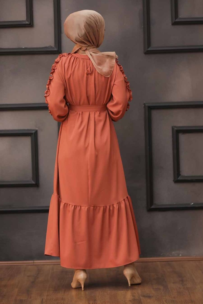 Neva Style - Robe voilée à carreaux 6325KRMT - 4