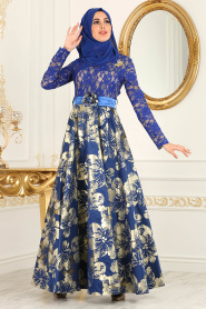 Neva Style - Royal Blue Evening Dress 2698SX - Thumbnail