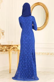 Neva Style - Royal Blue Evening Dress 3018SX - Thumbnail