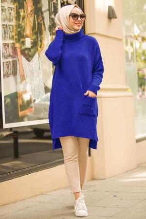 Neva Style - Royal Blue Hijab Sweater 15679SX - 1
