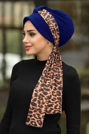Neva Style - Royal Blue Ready Made Scarf 7525SX - 1