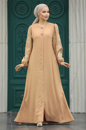 Salmon Pink Dubai Abaya 20157SMN - 1