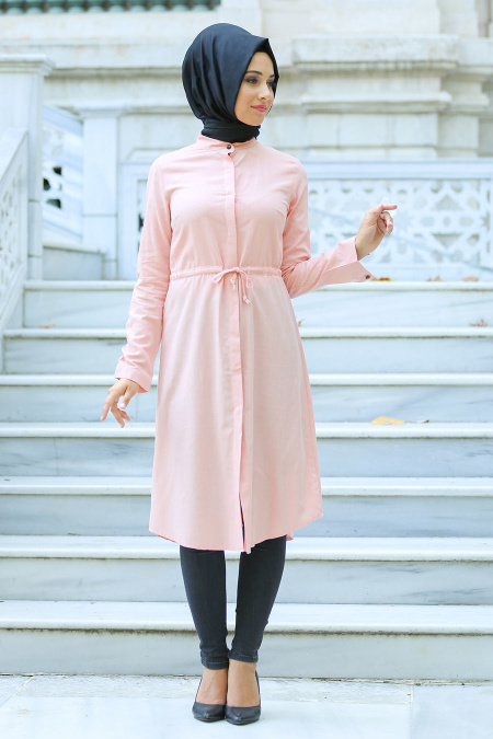Neva Style - Salmon Pink Hijab Tunic 16247SMN
