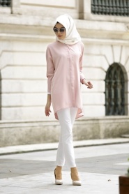 Neva Style - Salmon Pink Hijab Tunic 5058SMN - Thumbnail