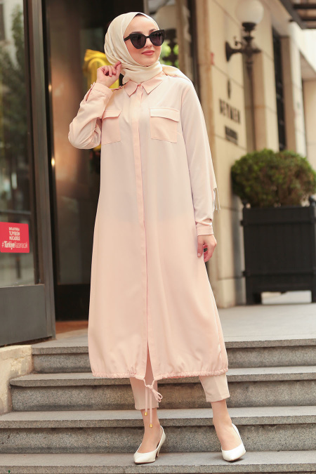 Neva Style - Salmon Pink Hijab Tunic 6230SMN