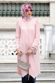 Neva Style - Salmon Pink Hijab Tunic 816SMN - Thumbnail