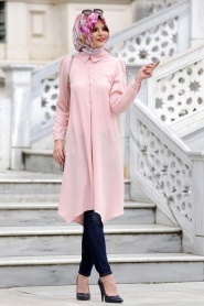 Neva Style - Salmon Pink Hijab Tunic 816SMN - Thumbnail