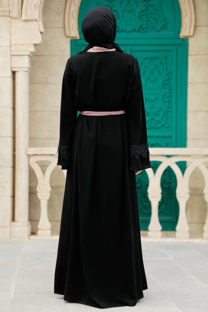 Salmon Pink Plus Size Abaya 55440SMN - 3