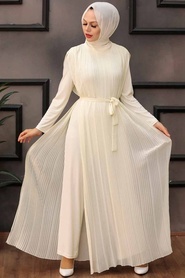 Neva Style - Salopette Hijab Ecru 30120E - Thumbnail