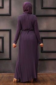 Neva Style - Salopette Hijab Lilas 30120KLILA - Thumbnail
