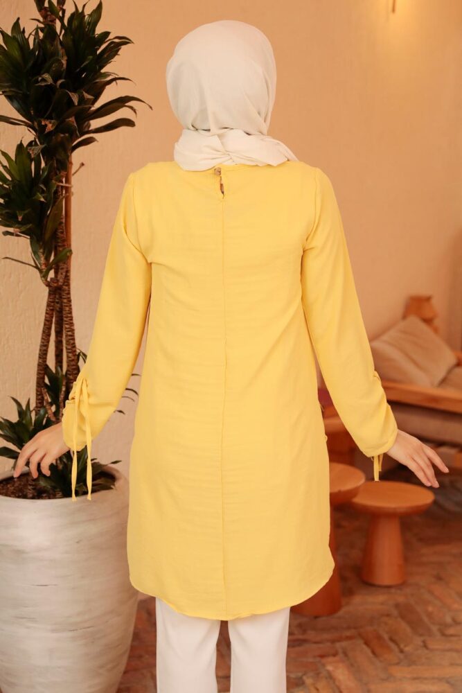 Neva Style - Sarı Tesettür Tunik 4044SR - 3