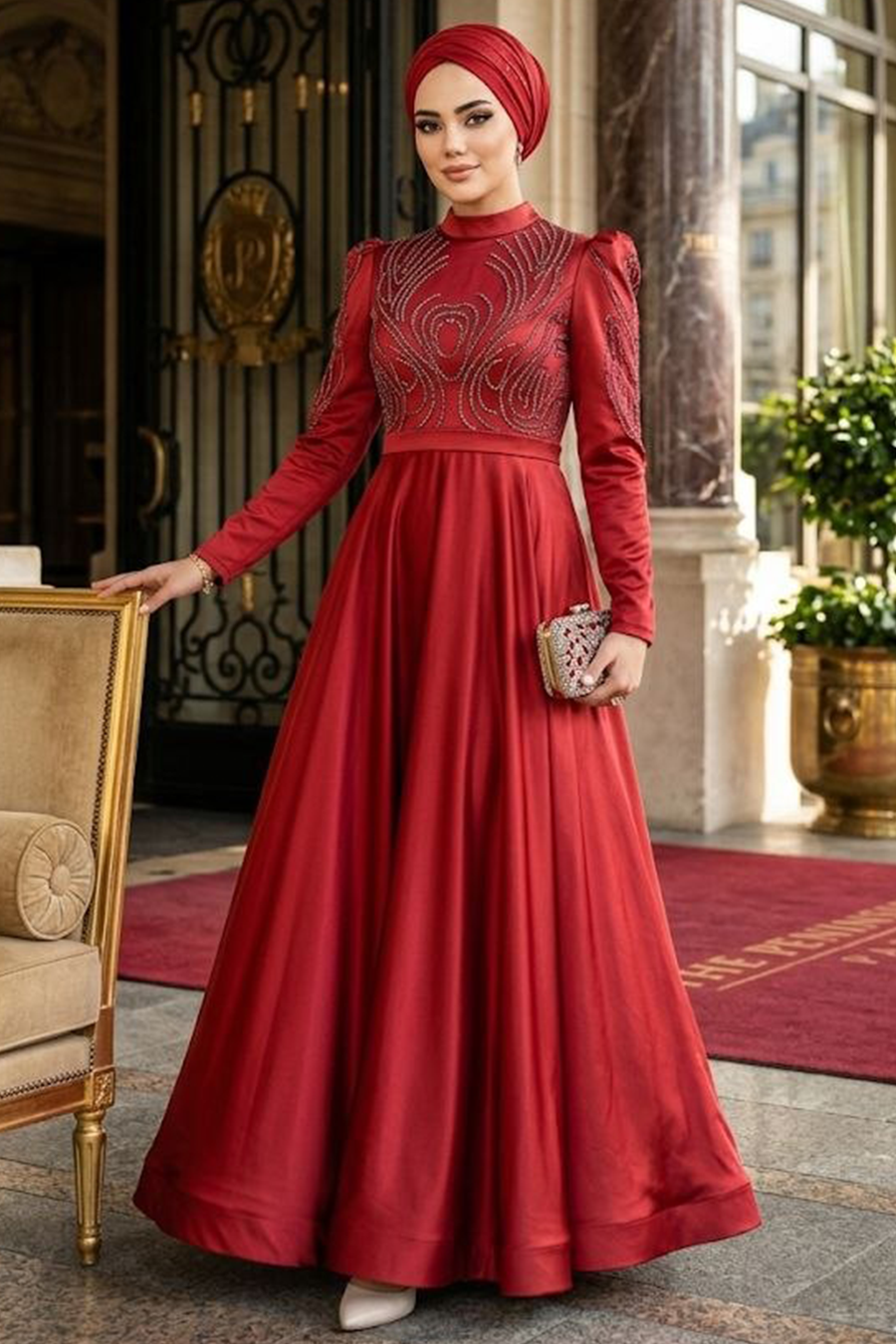 dress elegant woman Ladivine 7446 Elegant A-line Formal Satin Ballgown Mauve / 8