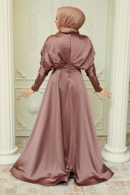 Neva Style - Satin Cooper Muslim Prom Dress 22470BKR - Thumbnail