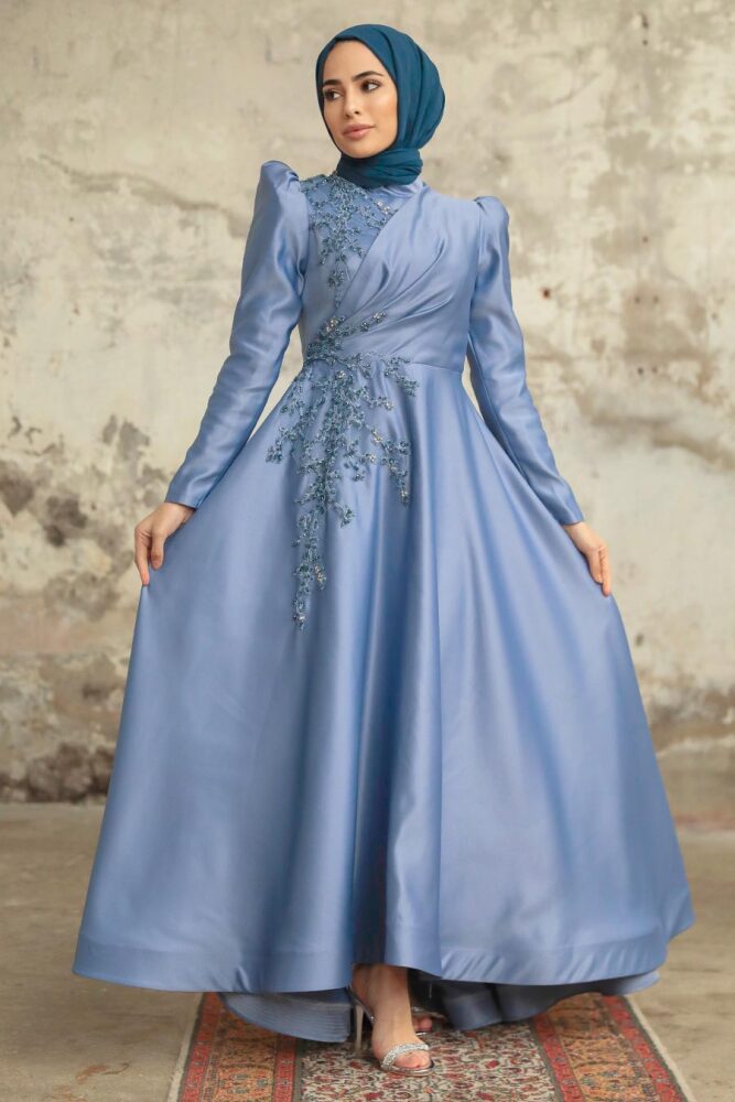 Neva Style - Satin Lavander Muslim Engagement Dress 22460LV - 1