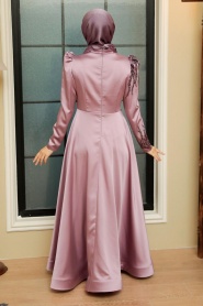 Neva Style - Satin Lila Hijab Prom Dress 2239LILA - Thumbnail