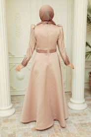 Neva Style - Satin Mink Modest Islamic Clothing Wedding Dress 22840V - Thumbnail