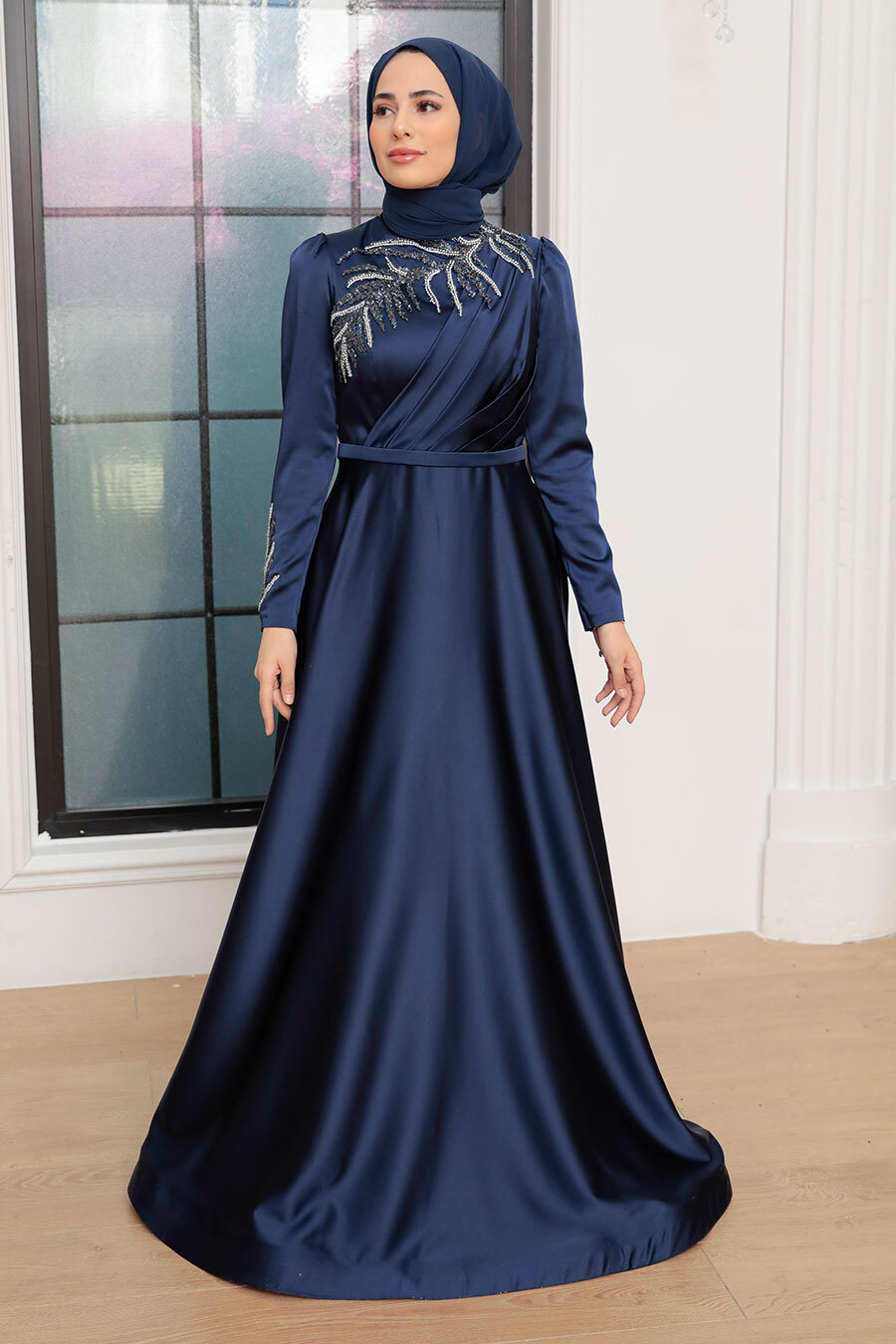 Dark blue 2024 dress with hijab