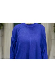 Neva Style - Sax Blue Hijab Knitwear Tunic 18441SX - Thumbnail